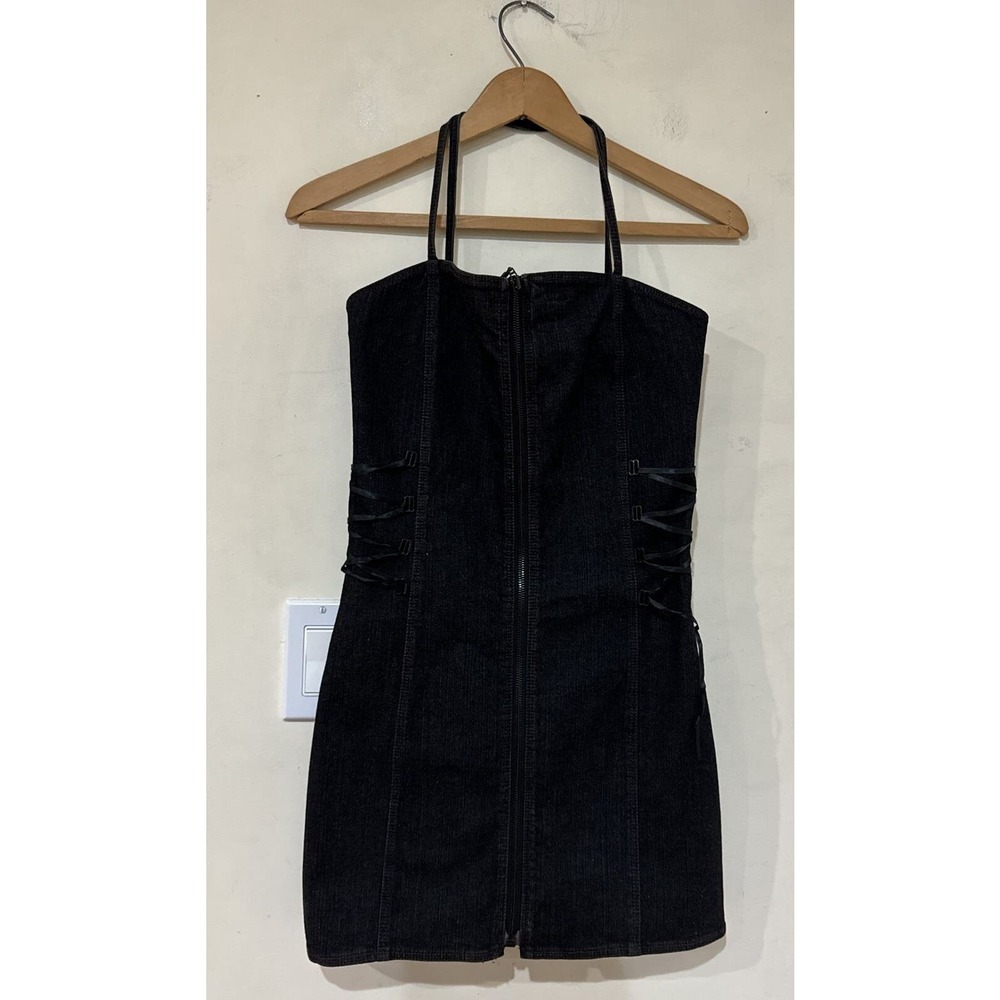 Exte Denim Dress Zipper Fly Made in Italy Size 24